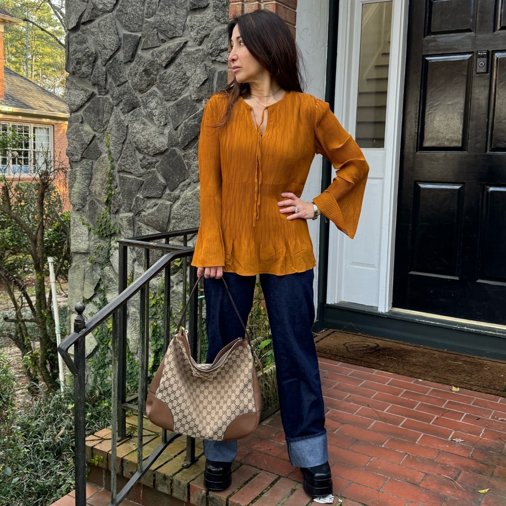 05 Boho Beautiful Pleated lined Top with front Tie